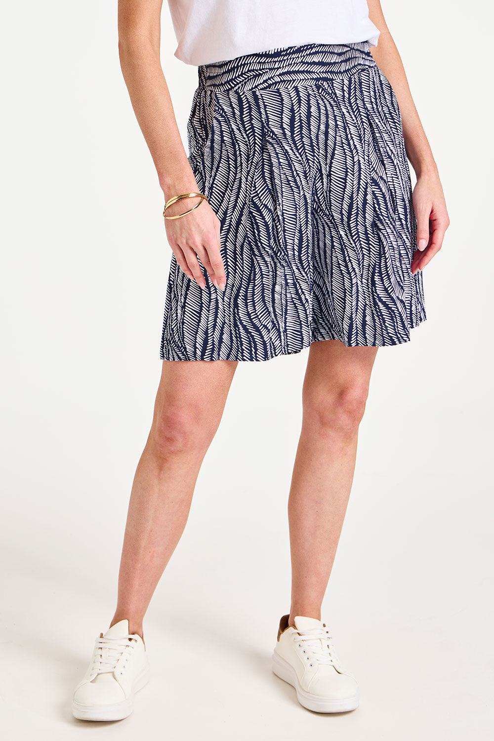 Mark Making Stripe Print Elasticated Shorts