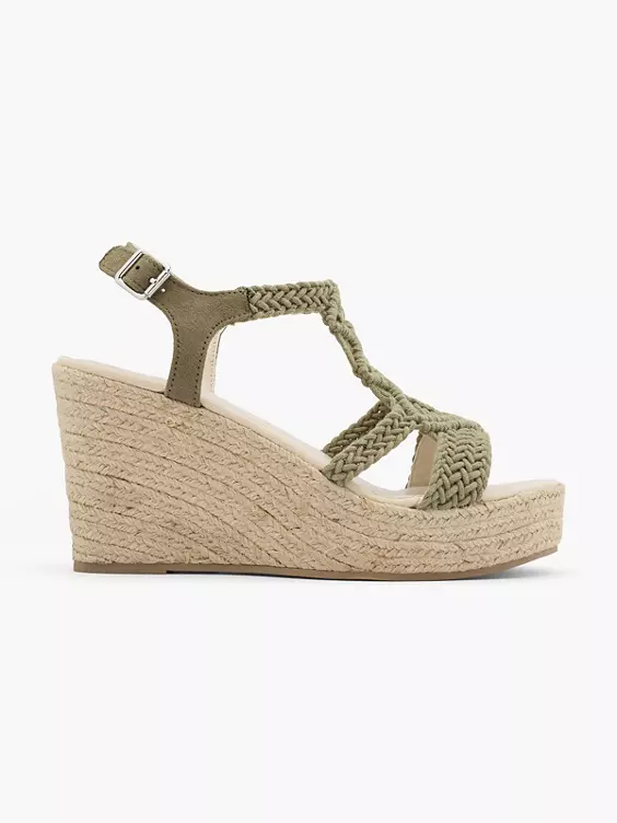 Graceland Keilsandalette in khaki