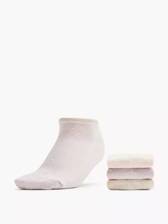 Cosy Nature 3er Pack Sneakersocks in rosa
