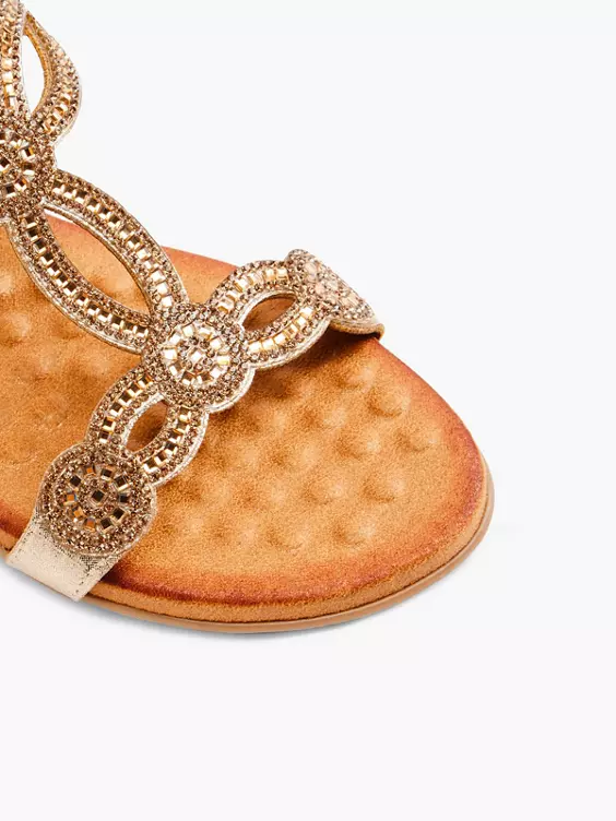 Graceland Keilsandalette in gold
