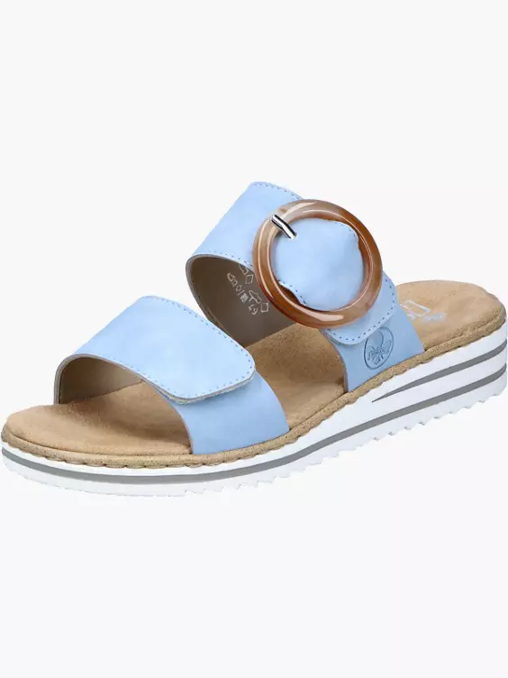 Rieker Damen Pantoletten in blau
