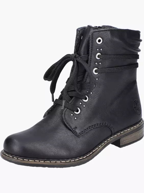 Rieker Damen Schnürstiefel in schwarz