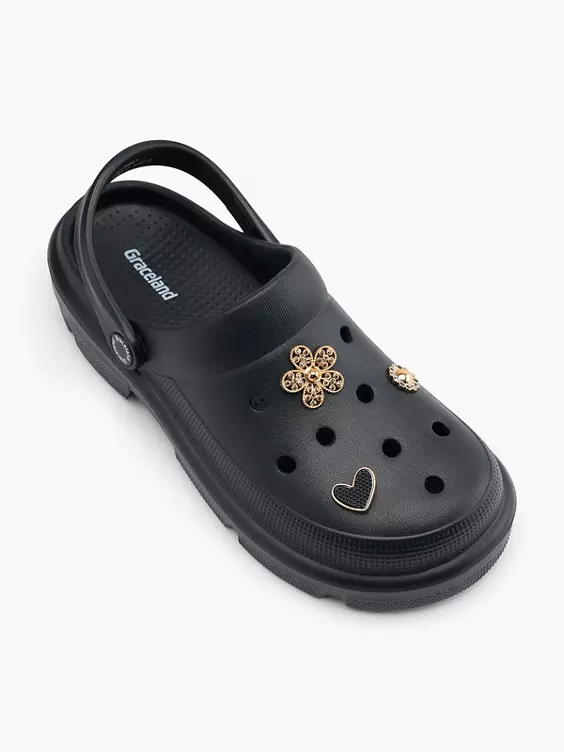 Graceland Clogs in schwarz