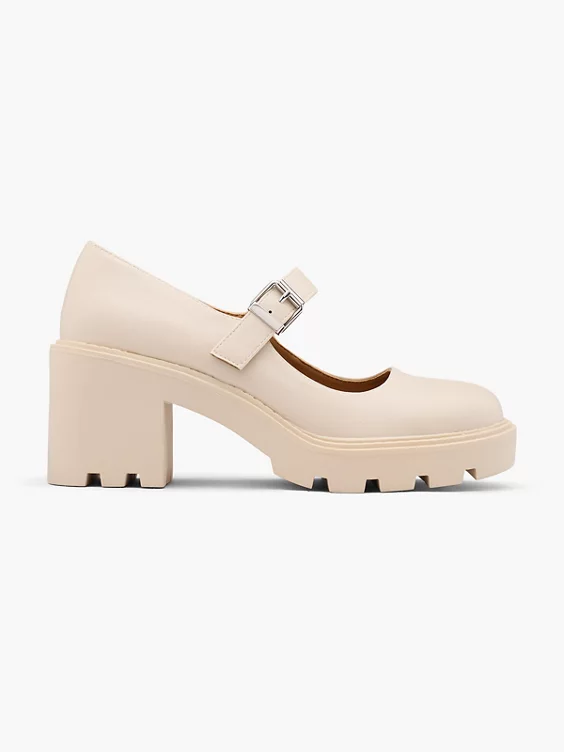 Catwalk Mary Jane Pumps in creme