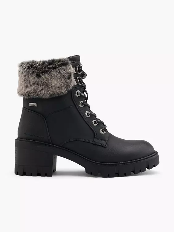 TOM TAILOR Schnürstiefelette in schwarz