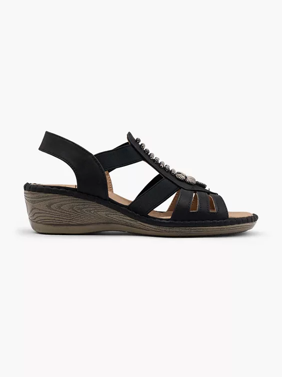 Easy Street Komfort Keilsandalette in schwarz