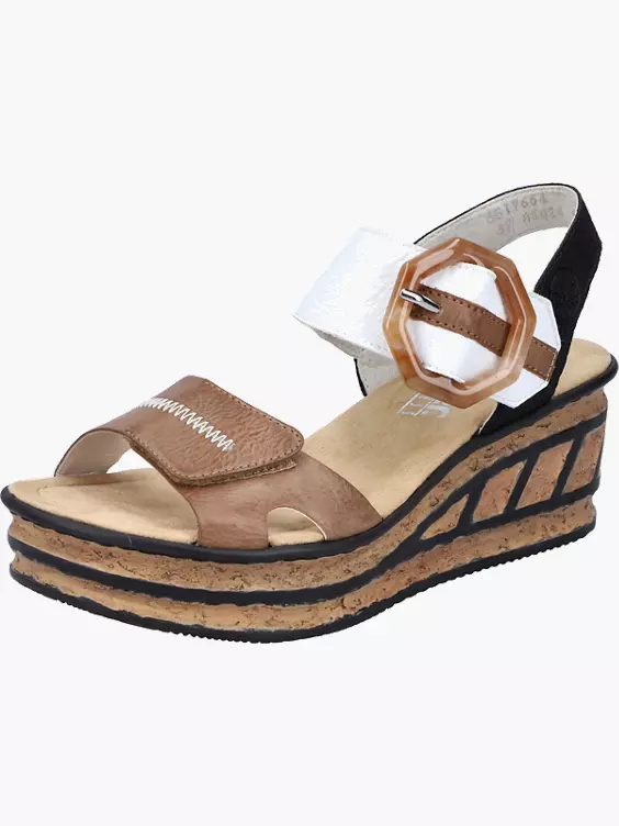 Rieker Damen Keilsandaletten in beige