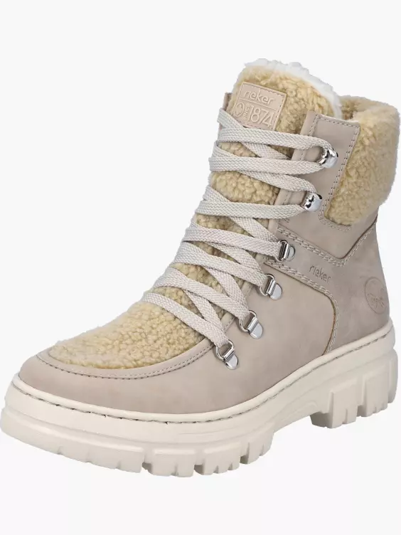 Rieker Damen Schnürstiefel in beige