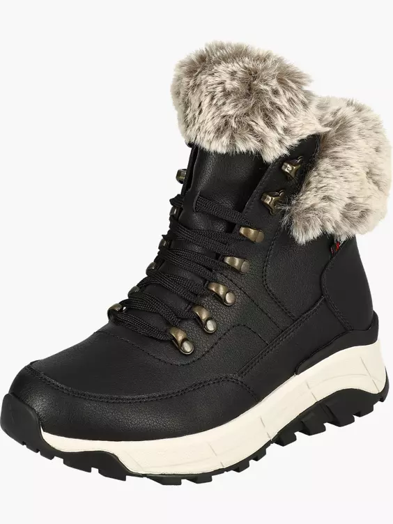 Damen Schnürstiefel in schwarz