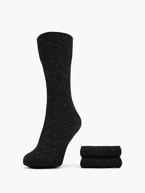 Cosy Nature 2er Pack Socken in schwarz