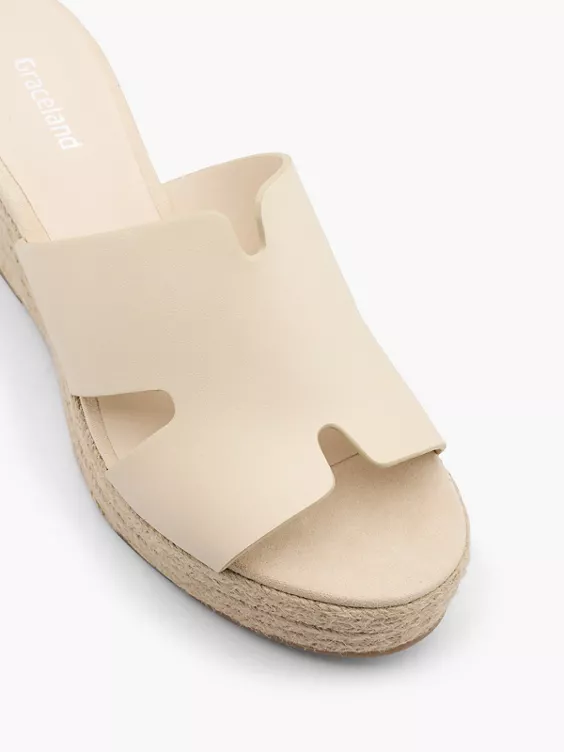 Graceland Keilsandalette in beige