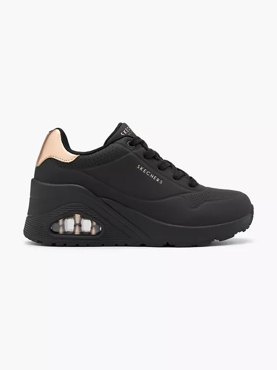 Skechers Chunky Sneaker UNO WEDGE-HI STEPS in schwarz