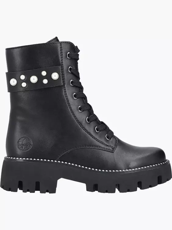 Rieker Damen Schnürstiefel in schwarz