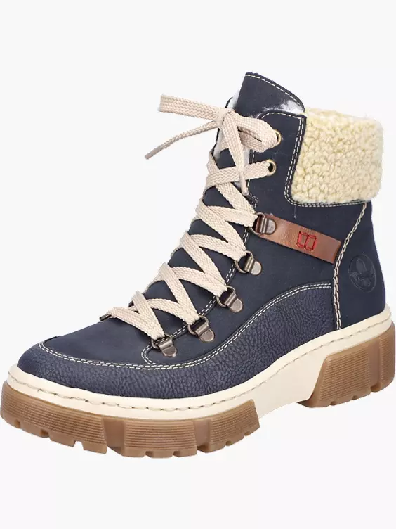 Rieker Damen Schnürstiefel in blau