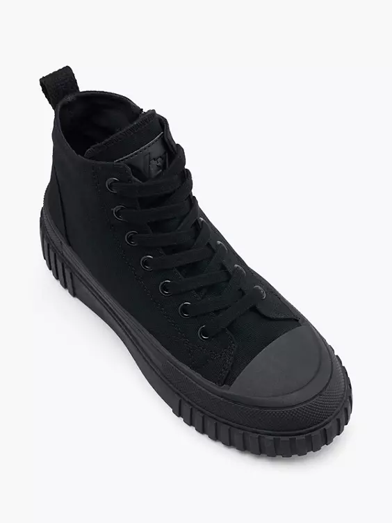 Vty Hoher Platform Sneaker in schwarz