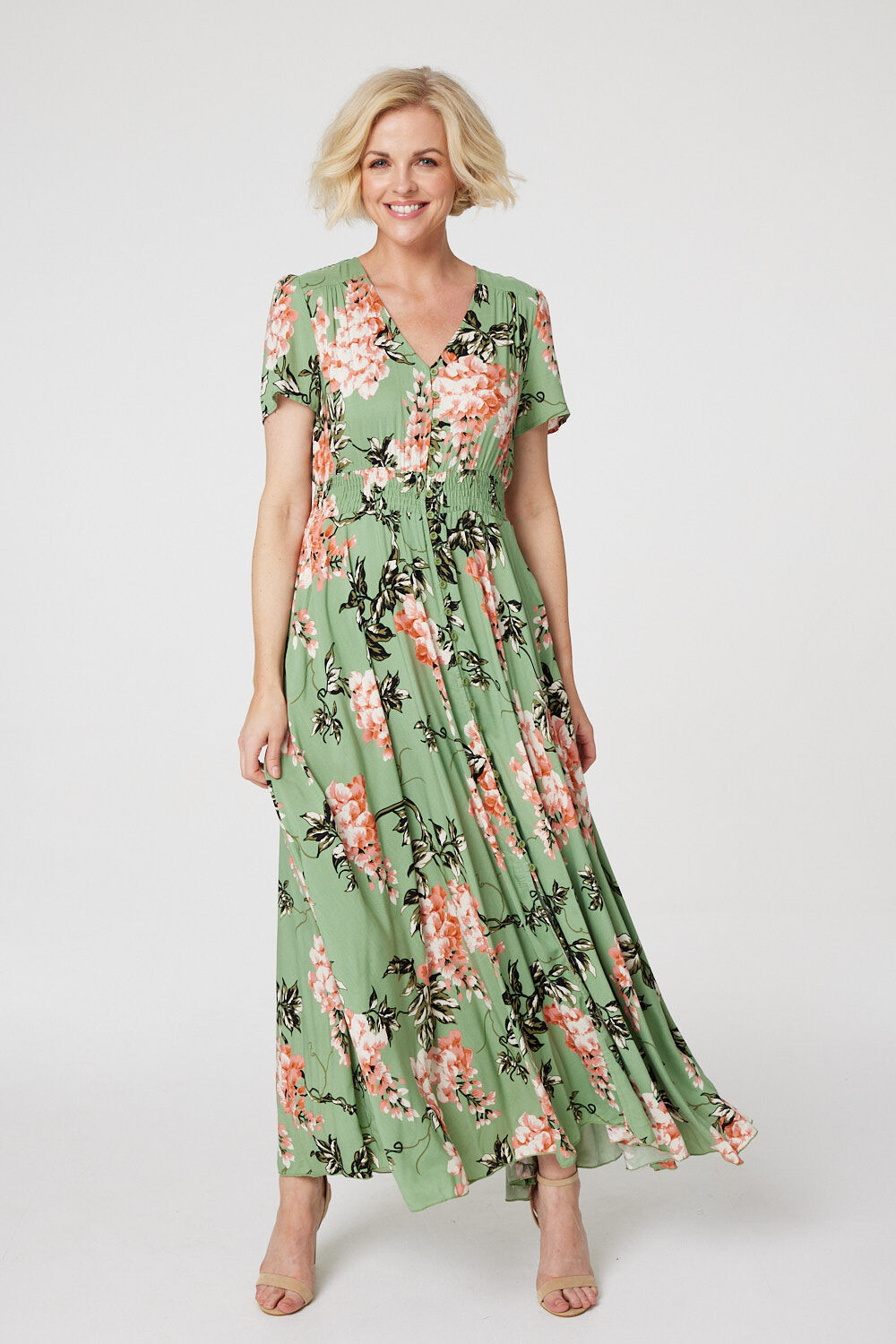 Izabel London - Floral High Low Maxi Tea Dress