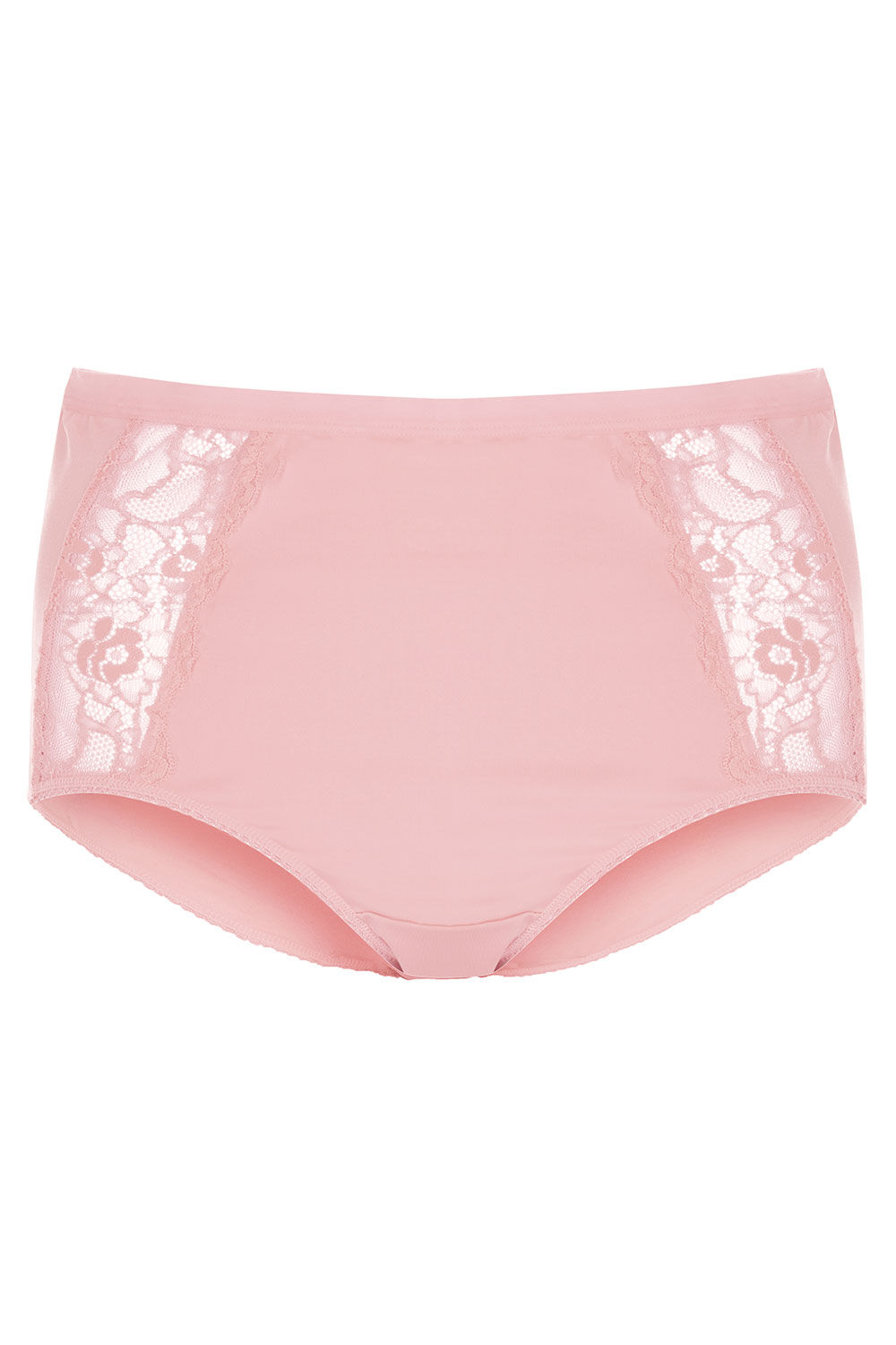 Microfibre Full Brief with Lace Insert Detail