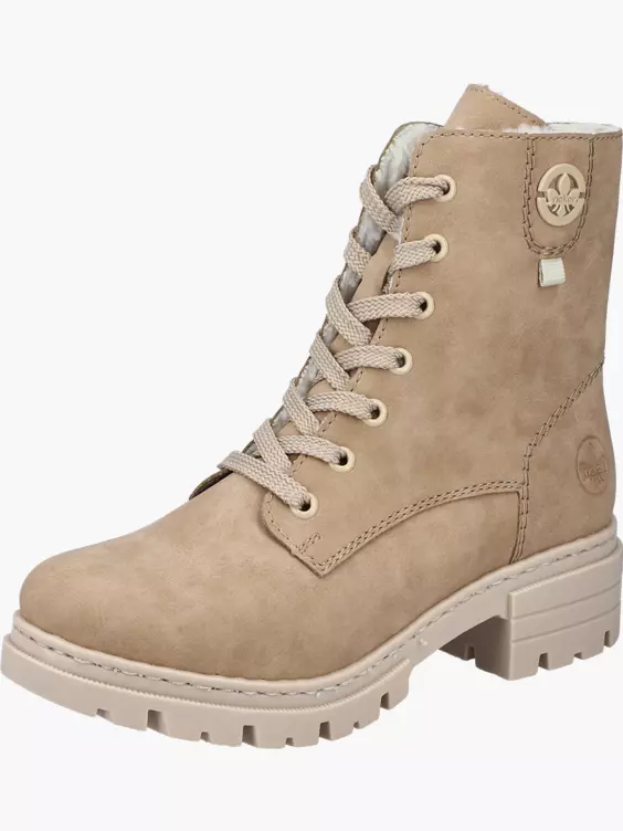 Rieker Damen Schnürstiefel in beige