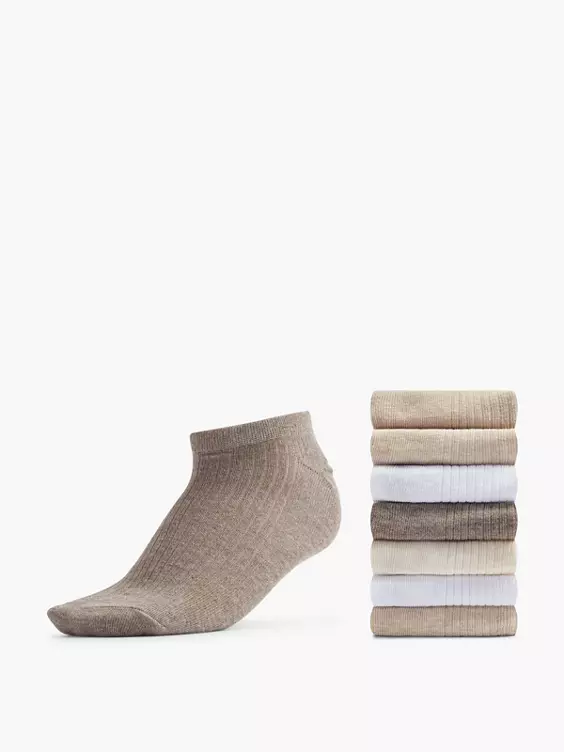 Cosy Nature 7er Pack Sneakersocken in braun