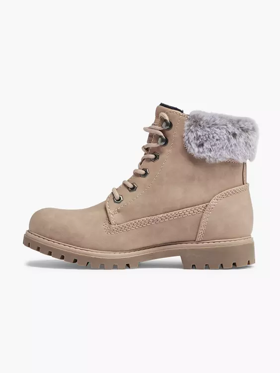 TOM TAILOR Schnürboots in beige