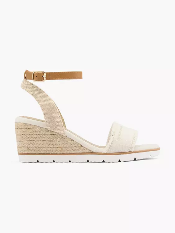 TOM TAILOR Keilsandalette in creme