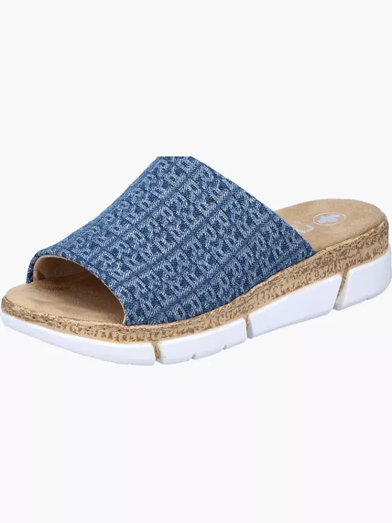 Rieker Damen Pantoletten in blau