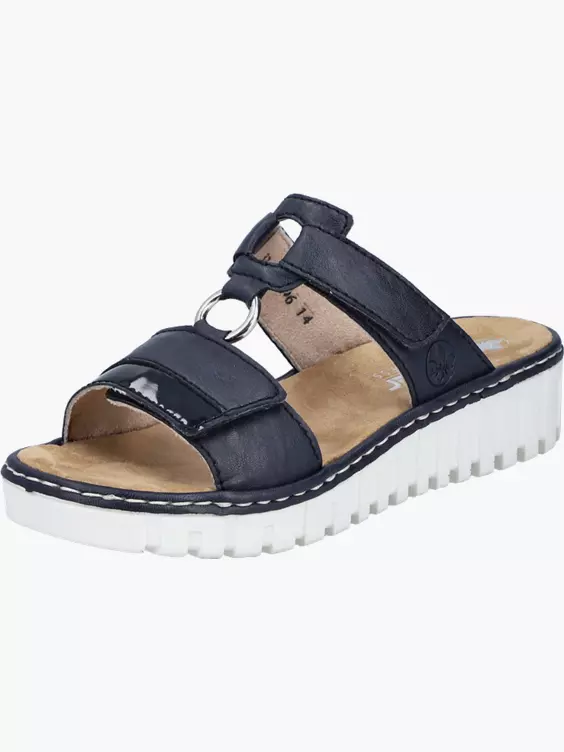 Rieker Damen Pantoletten in blau