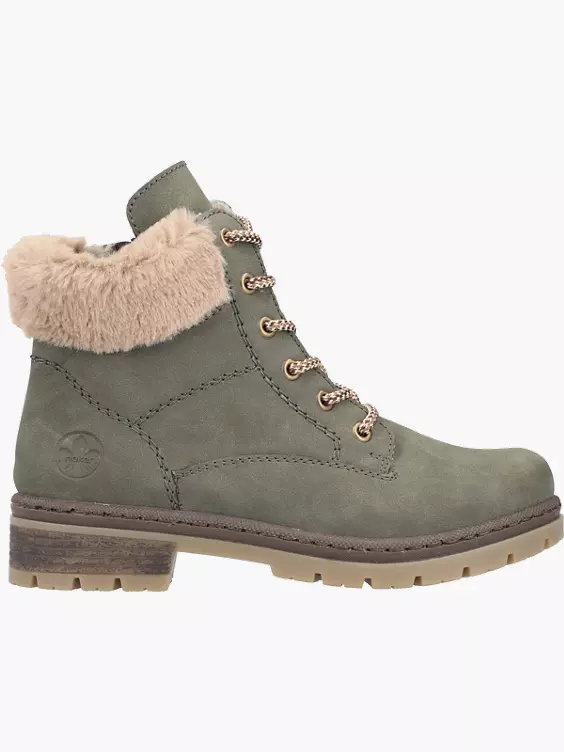 Rieker Damen Schnürstiefel in grün