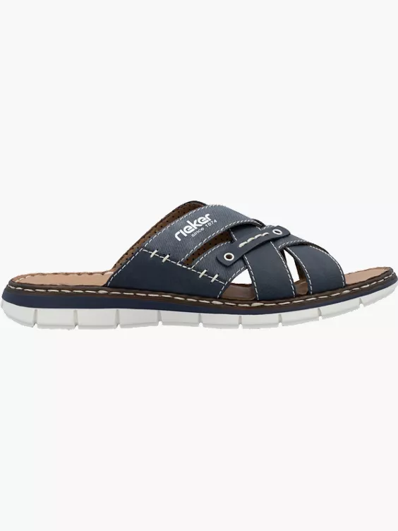 Rieker Herren Pantoletten in blau