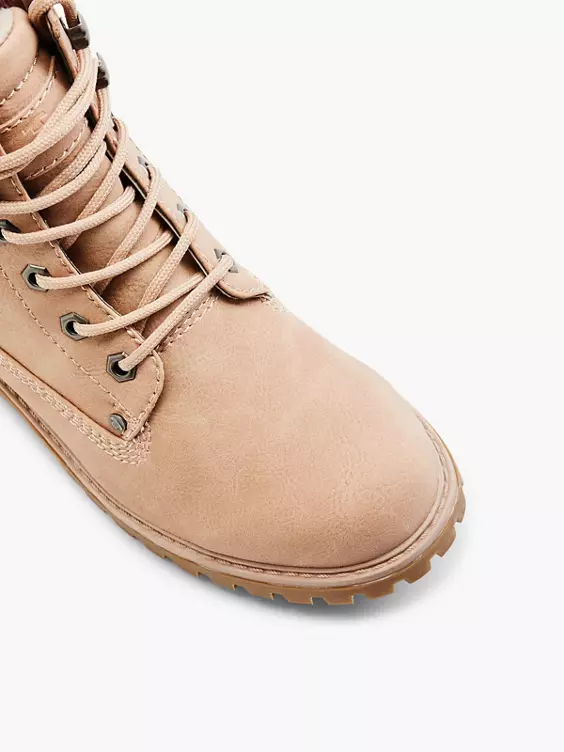 TOM TAILOR Schnürboots in beige
