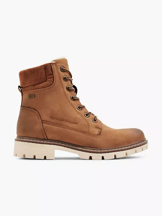 TOM TAILOR Schnürboots in cognac