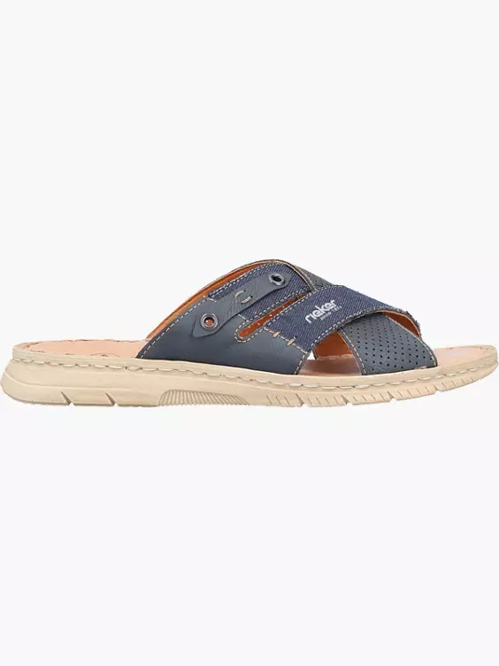 Rieker Herren Pantoletten in blau