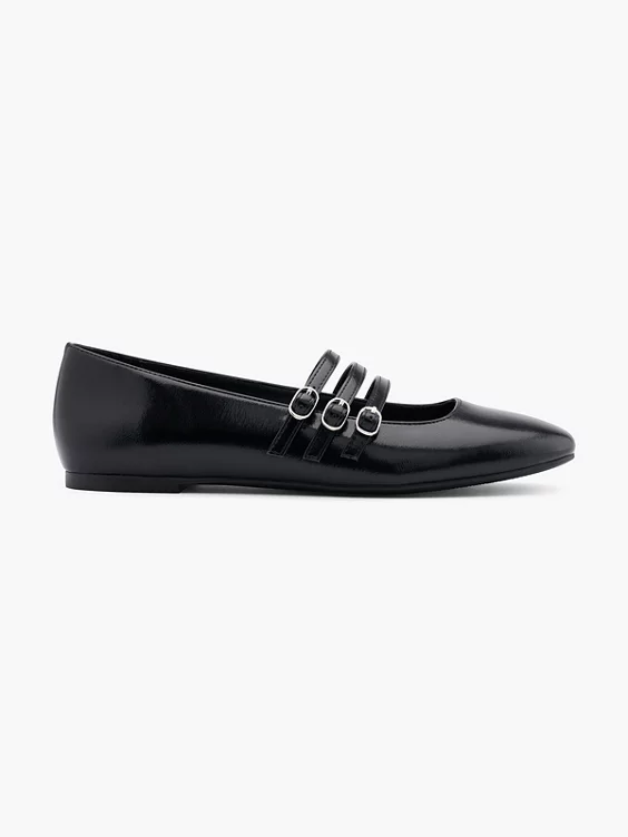 Graceland Mary Jane Ballerina in schwarz