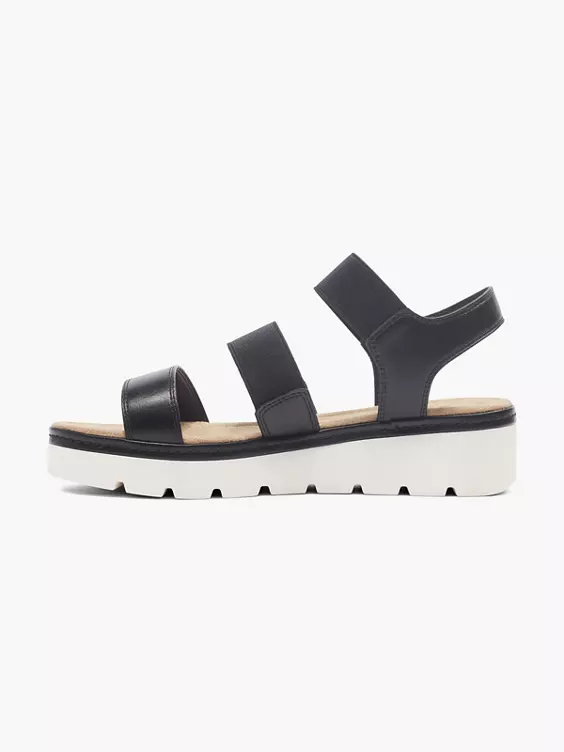 ESPRIT Keilsandalette in schwarz