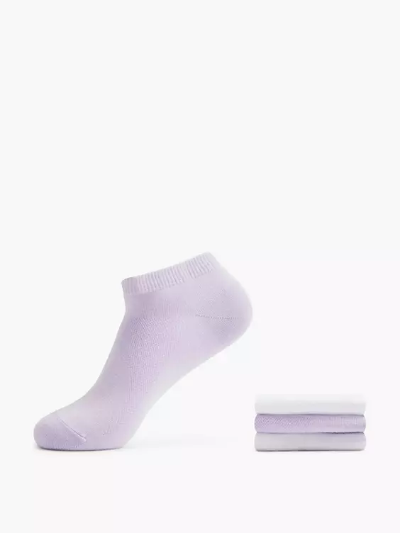 Cosy Nature 3er Pack Sneakersocken in lila