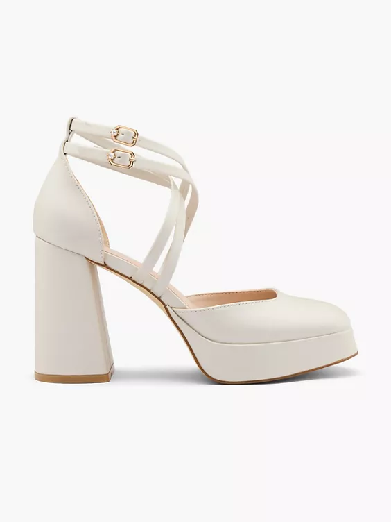 Catwalk Spangenpumps in weiß