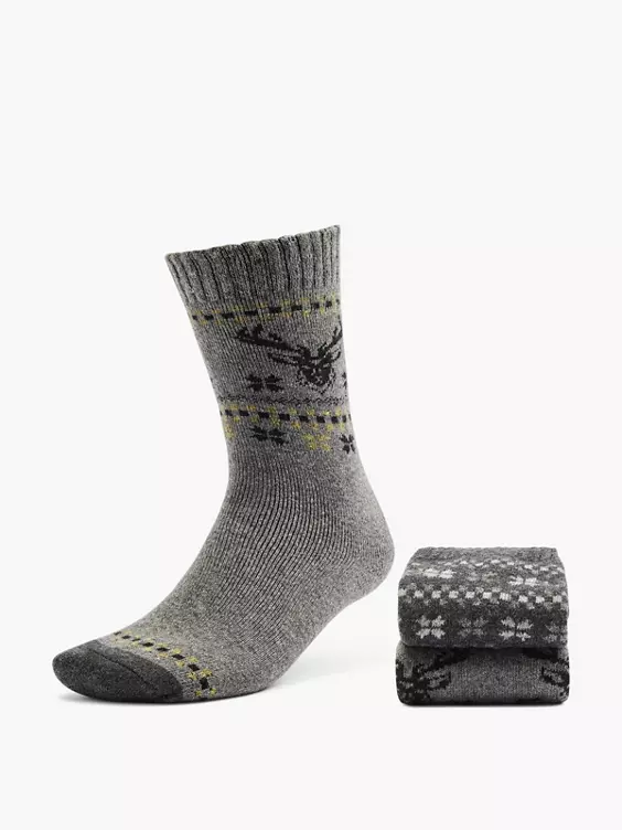 Cosy Nature 2er Pack Socken in grau