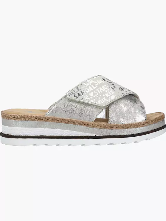 Rieker Damen Pantoletten in silber