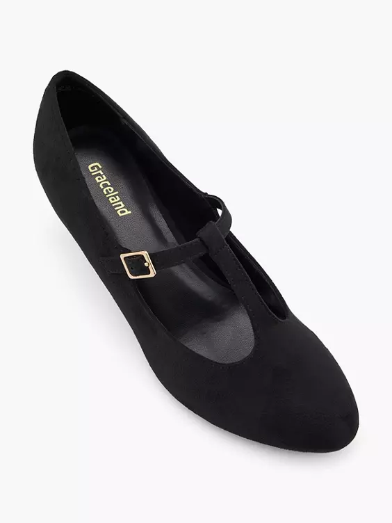 Catwalk T-Spangenpumps in schwarz