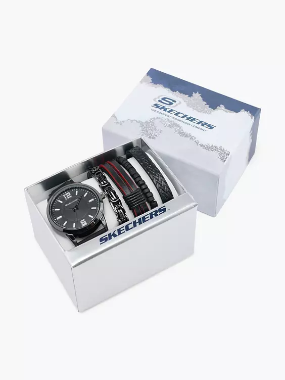 Skechers Uhr Set in schwarz