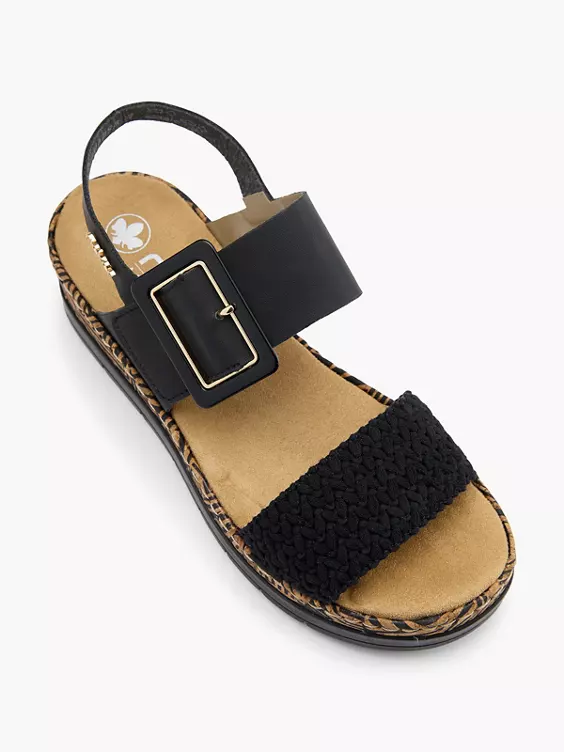 Rieker Keilsandalette in schwarz