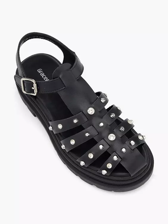 Graceland Sandale in schwarz