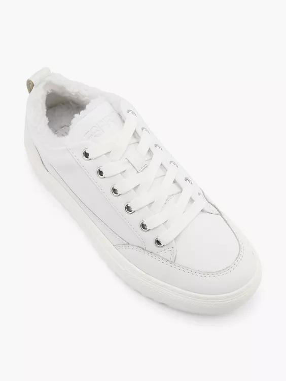 ESPRIT Leder Platform Sneaker in weiß