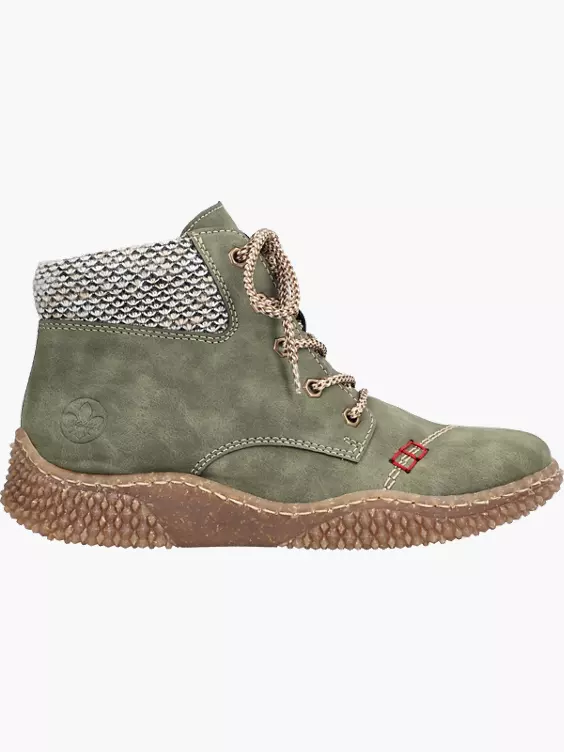 Rieker Damen Schnürstiefel in grün