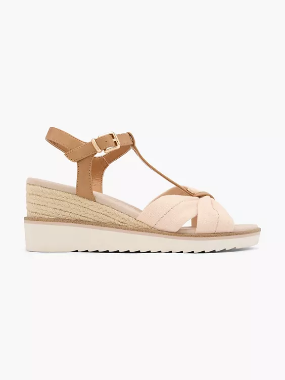 ESPRIT Keilsandalette in beige