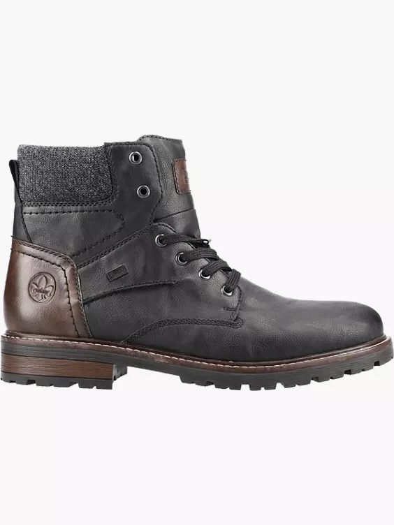 Rieker Herren Schnürstiefel in schwarz