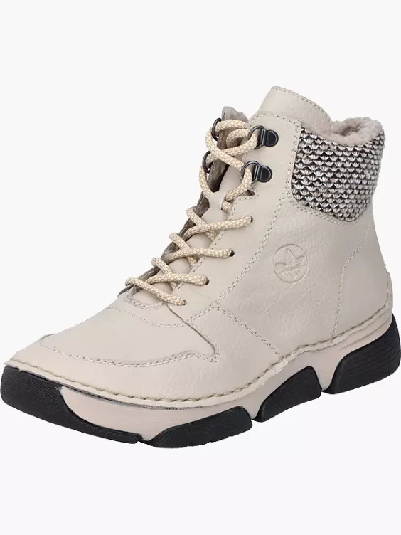 Rieker Damen Schnürstiefel in weiß