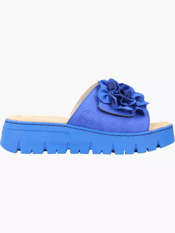 Rieker Damen Pantoletten in blau