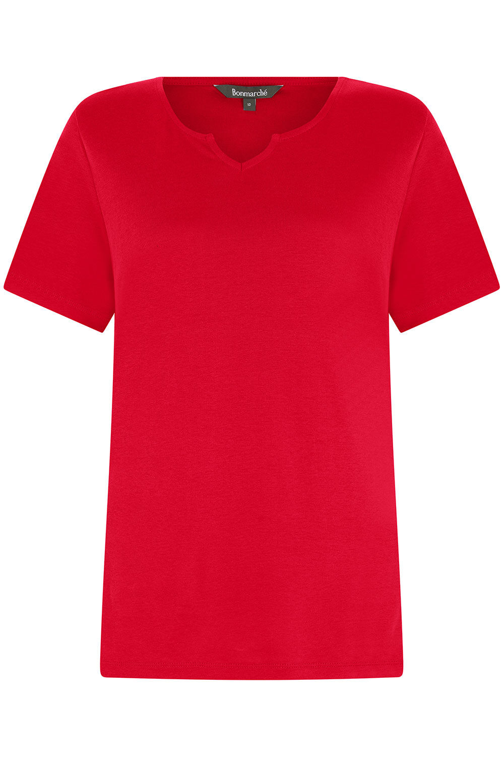 Notch Neck Plain T-Shirt