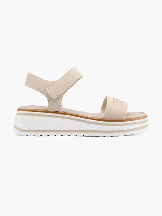 ESPRIT Keilsandalette in beige